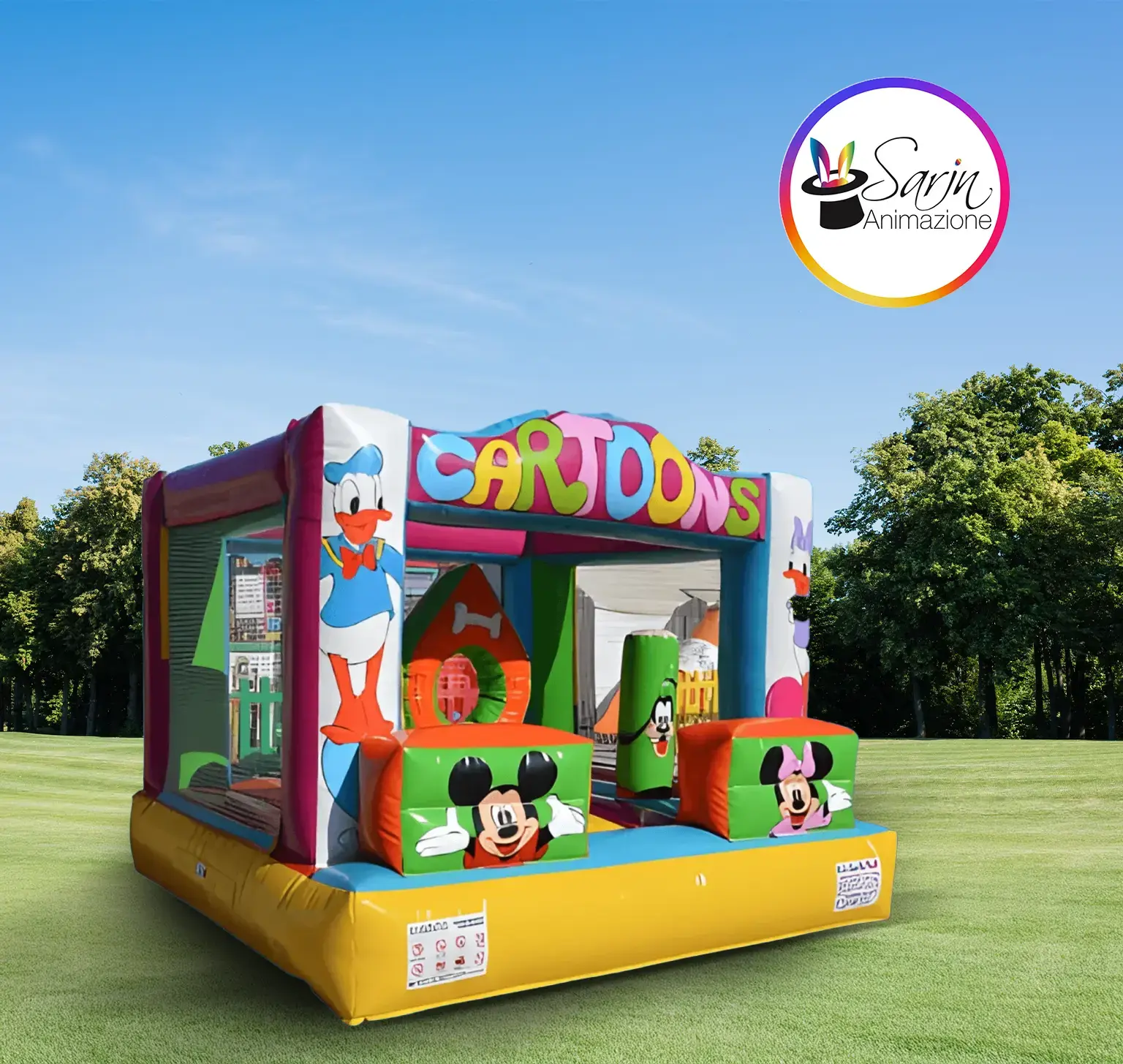 Noleggio Gonfiabili a Roma, Guidonia e Tivoli Sarin Animazione ogni festa si trasforma in un’esperienza unica. Offriamo una vasta gamma di gonfiabili: dai